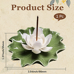 Фарфоровые курильницы в виде листьев и цветов лотоса DJEW-CN0001-38A