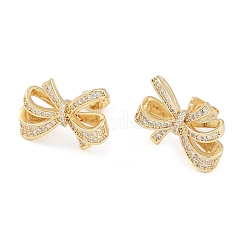 Pendientes de latón con circonita cúbica transparente para mujer&nbsp;EJEW-S225-07G