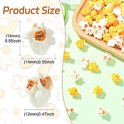 100 pz 2 colori ornamenti in miniatura di popcorn in resina&nbsp;RESI-CJ0005-34