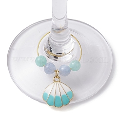 Подвески для бокалов для вина из сплава черепахи/морских звезд/ракушек с эмалью AJEW-JO00200