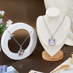 2 шт. 2 стиля ожерелья с подвеской в виде квадратного&nbsp;NJEW-FH0001-33