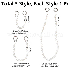 3 Stück 3 Stile ABS Perlen Perlen Taschengurt&nbsp;FIND-AR0005-96