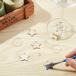 Kit fai da te per realizzare targhette con ciondolo a forma di stella per calici da vino&nbsp;DIY-SC0018-62