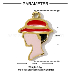Подвески из нержавеющей стали 304 с эмалью&nbsp;STAS-OY001-97G