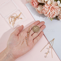 8 шт. 2 стиля латунные микропаве прозрачные кубические цирконии кисточки цепи большие подвески&nbsp;KK-BBC0020-75