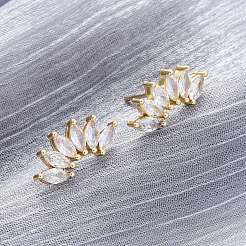 Серьги-гвоздики с конским глазом из сверкающего кубического циркония для нее&nbsp;ZIRC-C025-25G