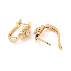 Латунные серьги-кольца из прозрачного кубического циркония EJEW-A107-09D-KCG