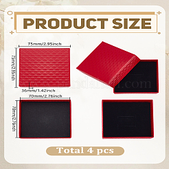 Картонная бумага с ромбовидной текстурой для упаковки ювелирных колец&nbsp;CON-WH0085-146