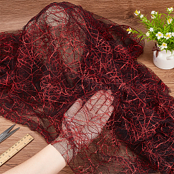 Polyester-Mesh-Spitzenstoff mit Halloween-Spinnenmuster&nbsp;SENE-WH0003-04B