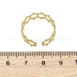 女性用六角形 304 ステンレススチール オープンカフリング  18KGP本金メッキ  7.5mm  調整可能&nbsp;LS-RJEW-Z083-03G-02
