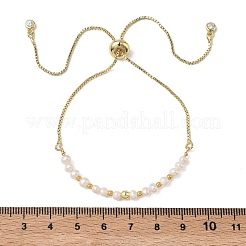 Verstellbare Armbänder mit Schiebeverschluss aus natürlichen Süßwasserzuchtperlen&nbsp;BJEW-JB13692