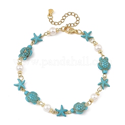 Tobilleras de tortugas con estrellas de mar oceánicas&nbsp;AJEW-AN00847-01