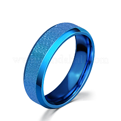 304ステンレススチール指輪  艶消し  ブルー  6mm  usサイズ8（18.1mm）&nbsp;FS-WG536B8-02