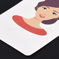 紙のピアスディスプレイカード  イヤリングホルダーカード  女の子の模様と長方形  ライトコーラル  9x6x0.03cm  穴：5mmと1mm&nbsp;DIY-B061-05K