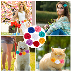 8 Stück 8 Farben Polyester Blumenornament Zubehör&nbsp;DIY-GF0010-64A
