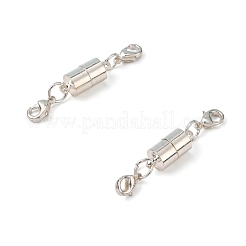 真鍮製マグネットクラスプ  カニカン付き  コラム  銀  17x7mm&nbsp;KK-E758-29S
