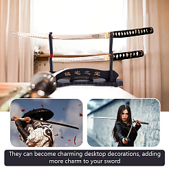 2-ярусная деревянная подставка для катаны для меча AJEW-WH0470-93B