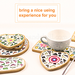 3 шт. 3 стиля деревянная мозаичная подставка под стакан основание нижний эмбрион AJEW-GF0004-31