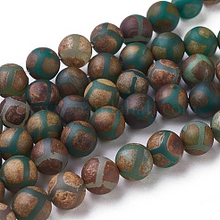 Бусины дзи с узором на спине в тибетском стиле G-P229-A-04-8mm