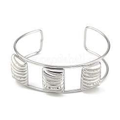 Bracelets manchettes ouverts texturés larges en acier inoxydable 304 anti-ternissement&nbsp;BJEW-Q348-05P-01