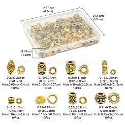 80шт 8 стиля бусины из сплава в тибетском стиле TIBE-FS0001-13