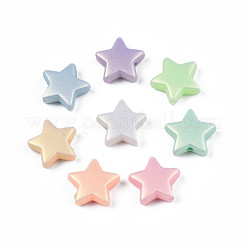 Perles acryliques opaques givrées peintes à la bombe&nbsp;ACRP-S679-43B