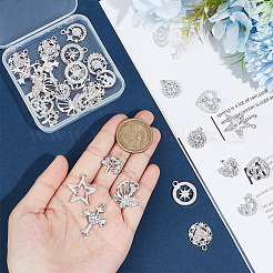 50шт. 10 комплекта подвесок из сплава платинового тона со стразами ALRI-PH0001-28