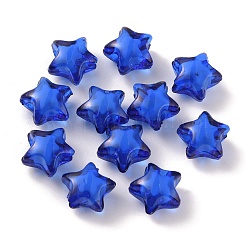 透明なアクリルビーズ  二層ビーズ  スター  ブルー  11x12x7mm  穴：3mm  約2064個/794g&nbsp;LS-KY-WH0049-08B