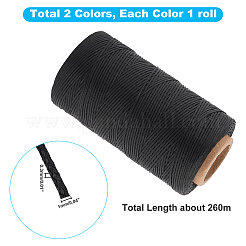 フラットワックスポリエステルコード  ミックスカラー  1x0.3mm  約260m /ロール  2色  1ロール/カラー  2rolls&nbsp;YC-PH0002-29