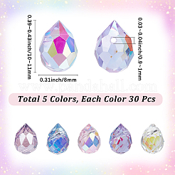 150 pz 5 colori perline di vetro placcato&nbsp;GLAA-SP0001-74