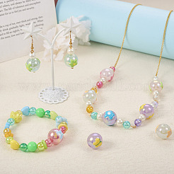 16шт 8 стиля УФ-покрытие Радужные переливающиеся акриловые бусины PACR-TA0001-07