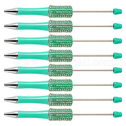 Abs樹脂ボールペン  ベーキングペイントのビーズペン  ジュエリービーズ付きDIYパーソナライズペン用  アクアマリン  145x14mm&nbsp;BT-TAC0003-06H