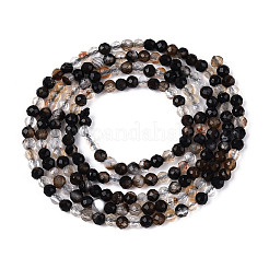 Натуральный черный агат бисер нитей G-T143-09