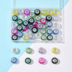 48шт 8 цвета стеклянные европейские бусины ручной работы GLAA-FS0002-14