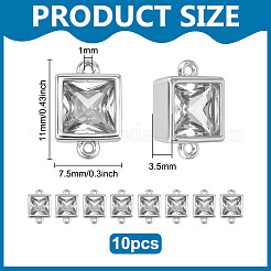 10 Stück Messing Pavé klar Zirkonia Verbinder Charms&nbsp;KK-BC0015-61B-P