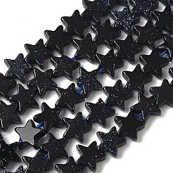 Синтетический синий авантюрин бисер нитей&nbsp;G-F817-A07-01