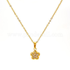 Colliers pendentifs en acier inoxydable 304 avec strass et cristal pour femmes&nbsp;WG594E0-04