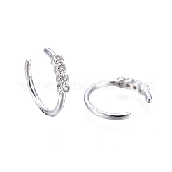 Orecchini a polsino in zircone chiaro con micro pavè di ottone&nbsp;X-EJEW-I249-13P