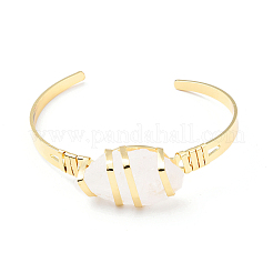 Bracciale rigido con perline occhio di cavallo in cristallo di quarzo naturale&nbsp;G-D458-01G-01-RS