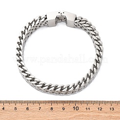 Браслеты из нержавеющей стали 304 с цепочкой из пшеницы для женщин и мужчин BJEW-R018-12P