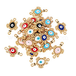 12 шт. 6-цветные эмалевые коннекторы со стразами&nbsp;FIND-TA0004-85