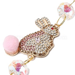 Atrapasueños de aleación con rhinestone y dijes de vidrio&nbsp;HJEW-E013-01G-I
