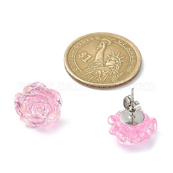 Orecchini rosa in resina&nbsp;EJEW-JE05267
