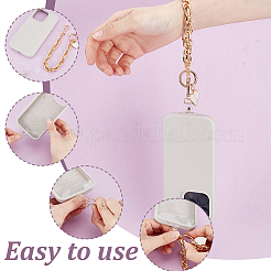 Ремешки для мобильных телефонов из сплава и белого АБС-пластика с имитацией жемчуга AJEW-PH0006-19