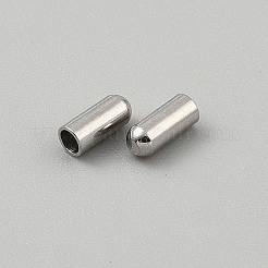 304ステンレススチールコードエンド  コラム  ステンレス鋼色  7x3mm  内径：2mm&nbsp;STAS-TAC0019-03A-P