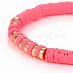 Bracelets élastiques faits à la main de perles heishi en pâte polymère&nbsp;BJEW-JB05303-03