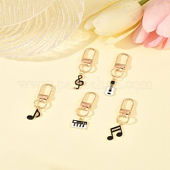 Подвесные украшения из эмали из сплава 5 шт. HJEW-FS00035-02