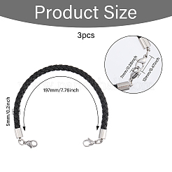 3шт. браслет из искусственной кожи с широким шнуром и застежкой-карабином из нержавеющей стали для мужчин и женщин BJEW-CA0001-10B