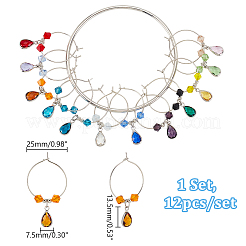 12шт наборы подвесок для бокалов для вина AJEW-GA00010