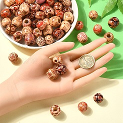 60 шт. 3 вида бусин из натурального дерева с принтом&nbsp;WOOD-YW0001-31